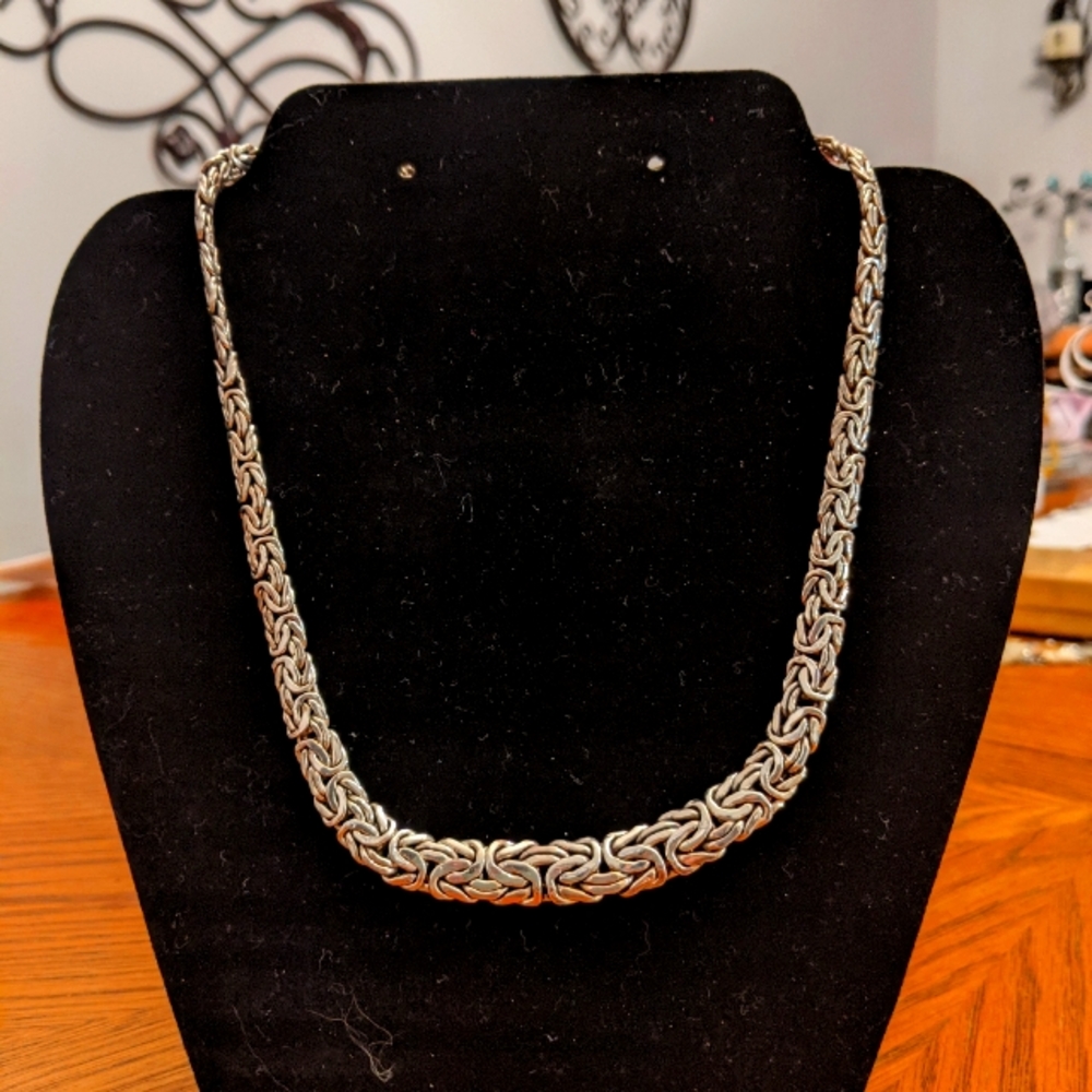 Sterling silver byzantine necklace 18 inches
